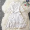 Clothes Party Toddler Kids Princess Pageant Baby Bowknot Dresses Flower Girls Lace Dress Girls Skater (White, 4-5 Years) view 4