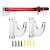 WANLIAN Sword Wall Mount Display Hooks Acrylic Sword Holder Katana Wall Stand for Lightsaber, Katana, Demon Slayer Samurai Sword Hanger Weapon Rack (2 Pair, Clear) view 1
