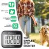 NESKLA 838 3D Pedometer for Walking, Simple Step Counter and Tracker with Large Digital Display, Removable Clip Lanyard, Accurately Track Steps for Men, Women, Kids, Adults, Seniors, Black view 2