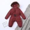 Outerwear Romper Coat Warm Infant Baby Jacket Snowsuit Girls Hooded Jumpsuit Girls Snow for Kids (Brown, 12-18 Months) view 3