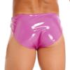 Daenrui Men's Sissy Shiny Metallic Elastic Pouch Briefs Cheeky Panties Low Rise Underwear Underpants Type C Large view 2