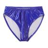 Daenrui Men's Sissy Shiny Metallic Elastic Pouch Briefs Cheeky Panties Low Rise Underwear Underpants Blue Medium view 4
