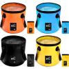 Tessco 4 Pcs 20L Collapsible Bucket with Handle 5 Gallon Portable Collapsible Folding Bucket Foldable Water Container for Camping Hiking Fishing Car Washing (Blue, Yellow, Orange, Black) view 1
