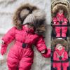 Outerwear Romper Coat Warm Infant Baby Jacket Snowsuit Girls Hooded Jumpsuit Girls Snow for Kids (Red, 0-3 Months) view 2