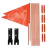 Bike Safety Flag with Pole 2 Sets, 6-Foot Adjustable Height Sturdy Fiberglass Tear-Resistant Waterproof Orange Safety Flag (Orange and Red) view 1
