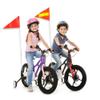 Bike Safety Flag with Pole 2 Sets, 6-Foot Adjustable Height Sturdy Fiberglass Tear-Resistant Waterproof Orange Safety Flag (Orange and Red) view 2