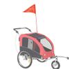 Bike Safety Flag with Pole 2 Sets, 6-Foot Adjustable Height Sturdy Fiberglass Tear-Resistant Waterproof Orange Safety Flag (Orange and Red) view 4