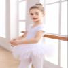 EASTBUDDY Ballet Dress for Girls,Toddler Dance Leotard with Tutu Skirt Short Sleeve Ballerina Outfit (White/4-5 Years) view 2