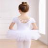 EASTBUDDY Ballet Dress for Girls,Toddler Dance Leotard with Tutu Skirt Short Sleeve Ballerina Outfit (White/4-5 Years) view 3