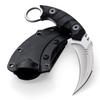 OOULORE Fixed Blade Knife, D2 Steel Blade, G10 Handle, Tactical EDC, Double Edged, Claw Knife, Utility for Outdoor Survival, Hiking, Camping with Kydex Sheath OK1212 (Black/Silver) view 2