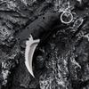 OOULORE Fixed Blade Knife, D2 Steel Blade, G10 Handle, Tactical EDC, Double Edged, Claw Knife, Utility for Outdoor Survival, Hiking, Camping with Kydex Sheath OK1212 (Black/Silver) view 4