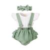 Girls Baby Romper+Dot Letter Print Ruffles Bodysuit Shorts Outfits Girls Outfits&Set Girls with No Clothes (White, 80) view 3