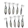 10pcs 5-Size Fish WOW! Fishing Kast Spoon with a Treble Hook 1/2oz, 3/4oz, 1oz, 1-1/2oz, 2oz Fish Chrome Jig Bait Lures Holographic Laser Silver Tape Kast Master Style Champ Spoons view 1