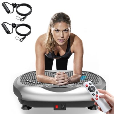 Natini Vibration Plate Exercise Machine with Pilates Bar, Silver
