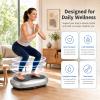 Natini Vibration Plate Exercise Machine with Pilates Bar, Silver view 2