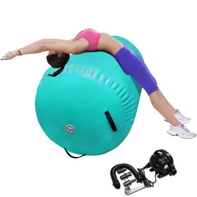 86 York Air Barrel Gymnastics Roller Inflatable Tumbling Mat, Back Handspring Training Air Mat Tumble Track Gymnastics Equipment For Home Use, Cheerleading with Electric Pump (60cm(D)*100cm(H), MINT)