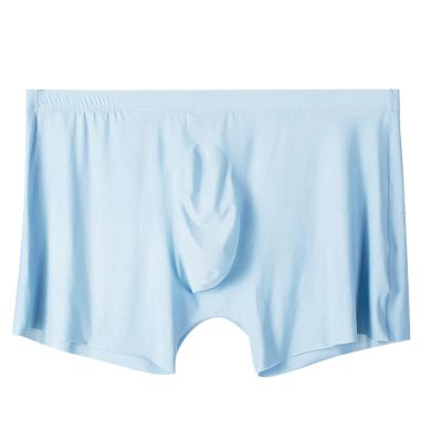 2Pcs Men Panties Mens Ice Silk Seamless Underwear Ultra-Thin Breathable Boxer Shorts for Male Underpants Boxershorts,Light Blue,3XL