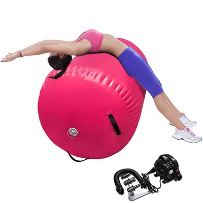86 York Air Barrel Gymnastics Roller Inflatable Tumbling Mat, Back Handspring Training Air Mat Tumble Track Gymnastics Equipment For Home Use, Cheerleading with Electric Pump (90cm(D)*120cm(H), PINK)