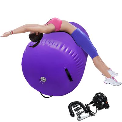 86 York Air Barrel Gymnastics Roller Inflatable Tumbling Mat, Cheerleading with Electric Pump (75cm(D)*120cm(H), PURPLE)