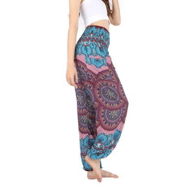 Boho Pants 2-Pocket Flowy Harem Pants Women for Yoga Travel Hippie Clothes