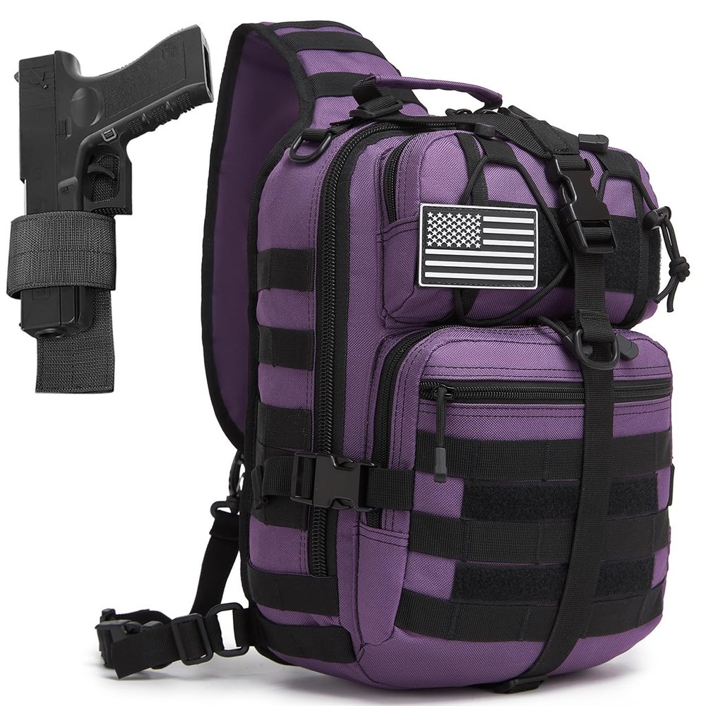 ATBP Tactical Crossbody Backpack Large Sling Pack With Holster Shoulder Bag For Men Outdoors Hiking Camping Gym