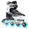 ECOO Adjustable Inline Skates Boys and Girls with Light up WheelsRoller Skates for Kids Ages 4-12, Teen Skates for Beginner Outdoor and Indoor (White, Medium-Big Kids13j-3 US) view 1