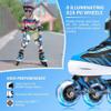ECOO Adjustable Inline Skates Boys and Girls with Light up WheelsRoller Skates for Kids Ages 4-12, Teen Skates for Beginner Outdoor and Indoor (Blue, Large-Youth3-6 US) view 4