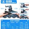 ECOO Adjustable Inline Skates Boys and Girls with Light up WheelsRoller Skates for Kids Ages 4-12, Teen Skates for Beginner Outdoor and Indoor (Blue, Medium-Big Kids13j-3 US) view 3