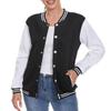 ACEFAST INC Women's Varsity Jacket Baseball Uniform Casual Long Sleeve Sport Bomber Jacket Coat view 1