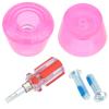 GORGECRAFT 1 Pair 5/16" (8mm) Skate Toe Stoppers Roller Skate Stops Toe Plug 82A Roller Quad Skate Toe Stops Double-Row Roller Skating Brake Jam Plugs with Bolts Screwdriver for Skates(Hot Pink) view 1