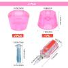 GORGECRAFT 1 Pair 5/16" (8mm) Skate Toe Stoppers Roller Skate Stops Toe Plug 82A Roller Quad Skate Toe Stops Double-Row Roller Skating Brake Jam Plugs with Bolts Screwdriver for Skates(Hot Pink) view 2