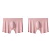 2Pcs Men Panties Mens Ice Silk Seamless Underwear Ultra-Thin Breathable Boxer Shorts for Male Underpants Boxershorts,Pink,3XL view 1