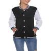 ACEFAST INC Women's Varsity Jacket Baseball Uniform Casual Long Sleeve Sport Bomber Jacket Coat view 2