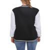 ACEFAST INC Women's Varsity Jacket Baseball Uniform Casual Long Sleeve Sport Bomber Jacket Coat view 3