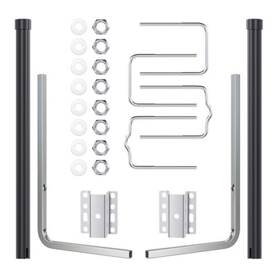 KUAFU 60" Boat Trailer Guide with Black PVC Pipes for Ski Boat Fishing Boat or Sailboat Trailer Compatible with Frames up to 3" w x 4-1/4" H (Black+Silvery)