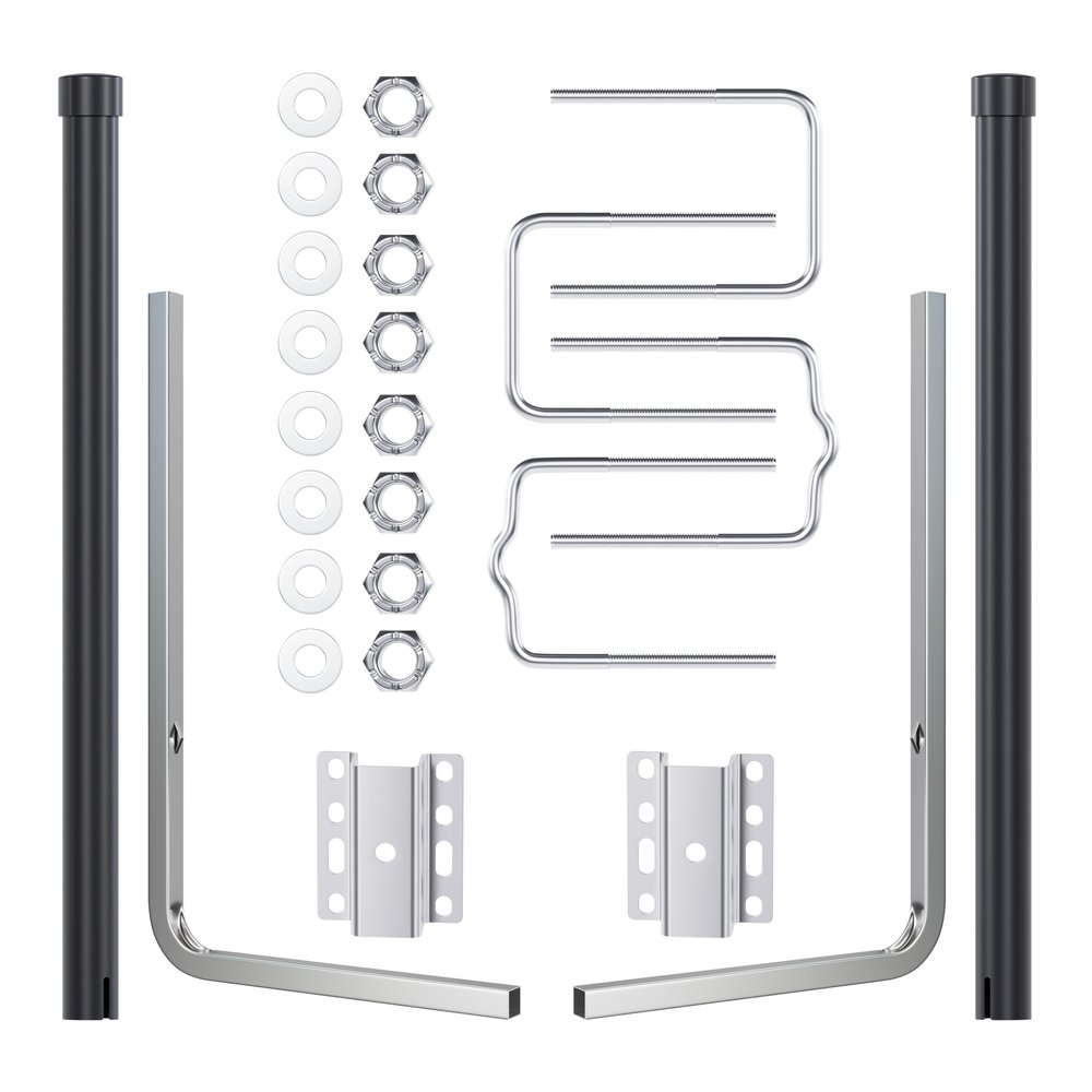 KUAFU 60" Boat Trailer Guide with Black PVC Pipes for Ski Boat Fishing Boat or Sailboat Trailer Compatible with Frames up to 3" w x 4-1/4" H (Black+Silvery)