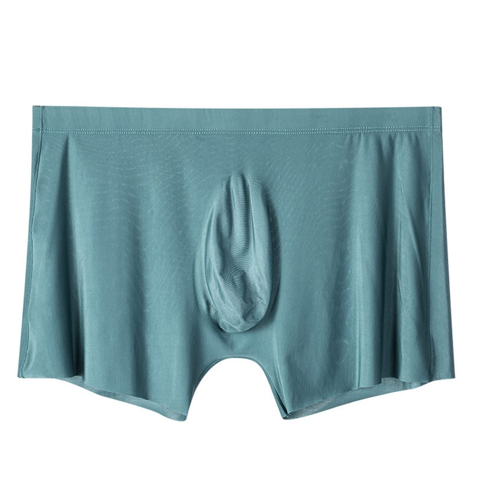 2Pcs Men Panties Mens Ice Silk Seamless Underwear Ultra-Thin Breathable Boxer Shorts for Male Underpants Boxershorts,Blue,XL