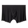 2Pcs Men Panties Mens Ice Silk Seamless Underwear Ultra-Thin Breathable Boxer Shorts for Male Underpants Boxershorts,Black,XXL view 1
