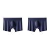 2Pcs Men Panties Mens Ice Silk Seamless Underwear Ultra-Thin Breathable Boxer Shorts for Male Underpants Boxershorts,Dark Blue,L view 1