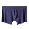 2Pcs Men Panties Mens Ice Silk Seamless Underwear Ultra-Thin Breathable Boxer Shorts for Male Underpants Boxershorts,Dark Blue,L view 1