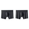 2Pcs Men Panties Mens Ice Silk Seamless Underwear Ultra-Thin Breathable Boxer Shorts for Male Underpants Boxershorts,Black,XXL view 1