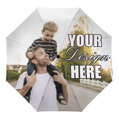 JCETUNO Personalized Automatic Foldable Umbrellas Design Your Own Add Logo or Image Custom Rainy/Sunny Windproof Diy Umbrella Gift