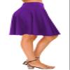 EXCHIC Women's Casual Stretchy Flared Mini Skater Skirt Basic A-Line Pleated Midi Skirt (L, Deep Purple) view 4