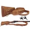 Leather Cartridge Sling with Buttstock Ammo Holder for Rifles .30-06, .45-70, .308, 410GA (Brown Suit) view 1