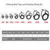 45pcs/Box Fishing Rod Repair Kit, Rod Tips and Guides Replacement, Ceramic Guide Ring Fishing Pole Tip Fishing Rod Eyes Guides view 2