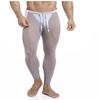 Men's Mesh See-Through Fishnet Shirt Men Party Perform Streetwear Tops Fitness Riding Sexy Long Sleeve Nightclub Wear Shirts Gray Pants M view 1
