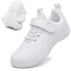 DADAWEN Youth Girls White Cheerleading Shoes Athletic Training Tennis Breathable Competition Cheer Sneakers White US Size 13.5 M Little Kid view 1