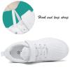 DADAWEN Youth Girls White Cheerleading Shoes Athletic Training Tennis Breathable Competition Cheer Sneakers White US Size 13.5 M Little Kid view 3