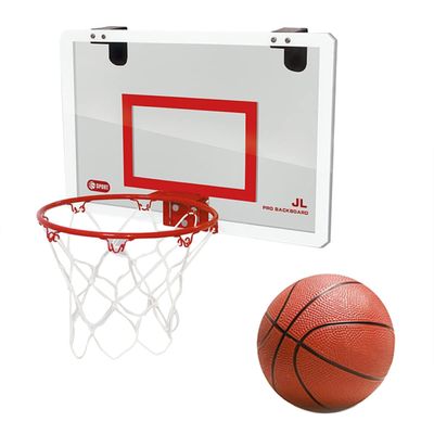 SCOSAO Mini Indoor Basketball Hoop for Kids and Adult, Basketball Hoops Set for Door with 1 Basketballs and Complete Accessories, Hanging Wall Mount Board Sport Training Game for Office Home,Red