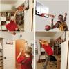 SCOSAO Mini Indoor Basketball Hoop for Kids and Adult, Basketball Hoops Set for Door with 1 Basketballs and Complete Accessories, Hanging Wall Mount Board Sport Training Game for Office Home,Red view 2